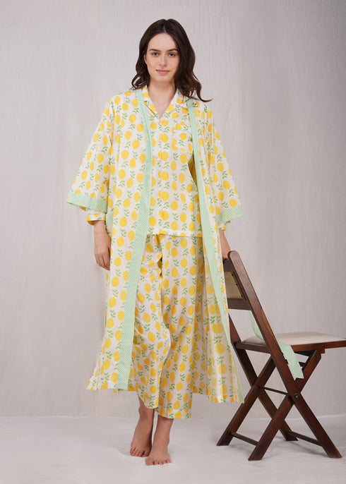 Women's Summer Loungewear Gown - Lemon